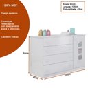 Ver imagem 3 de Cômoda Infantil Lina 105cm 100% Mdf Branco Brilho - Sallar Home