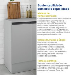 Balcão 2 Portas 70cm com Tampo Nara CabeCasa MadeiraMadeira - 8
