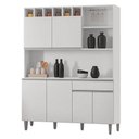Ver imagem 1 de Armário para Cozinha Ambiente Kit Alice Branco Brilho - Ajl