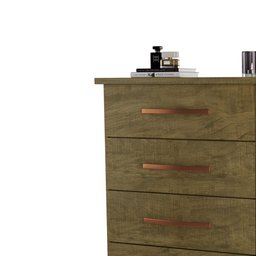 Cômoda 4 Gavetas e Porta Pés Rodízios Bali – Amendoa Wood – Móveis Primus - 2