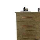 Ver imagem 2 de Cômoda 4 Gavetas e Porta Pés Rodízios Bali – Amendoa Wood – Móveis Primus