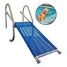 Escada Em Inox 304 Salva Pet Gato E Cachorro Com Rampa Para Piscina - Azul - 1
