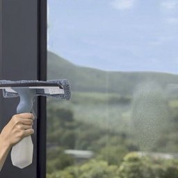 Mini Limpa Vidros Spray de Plástico e Alumínio C/Microfibra e Borracha 25,5x6cm - 2 Mini Limpa Vidros Spray de Plástico e Alumínio C/Microfibra e Borracha 25,5x6cm - 2