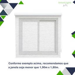 Persiana Cortina Rolo Blackout Branco com Bandô 1,90m X 1,80m - Sala Escritório Quarto - Blecaute - 3