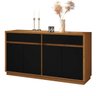 Aparador Buffet para Sala de Jantar 1,50M com 4 Portas e 2 Gavetas Ana Ype Preto New Ceval - 3