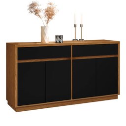 Aparador Buffet para Sala de Jantar 1,50M com 4 Portas e 2 Gavetas Ana Ype Preto New Ceval - 1