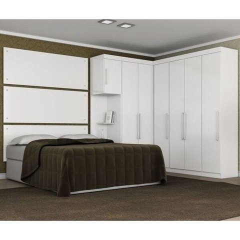 Jogo De Quarto Casal Modulado Modena CP8 Demóbile Branco