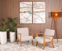 Ver imagem 2 de Conjunto 2 Poltronas Estofadas para Sala em Madeira Maciça Cléo Cinza Claro - Straub Web