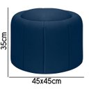 Ver imagem 4 de Puff Redondo Orgânico Resistente Flora 45x45 Bouclê - Sofa Store:bouclê Azul Marinho