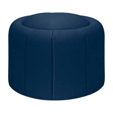 Puff Redondo Orgânico Resistente Flora 45x45 Bouclê - Sofa Store:bouclê Azul Marinho