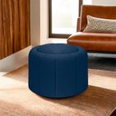 Ver imagem 2 de Puff Redondo Orgânico Resistente Flora 45x45 Bouclê - Sofa Store:bouclê Azul Marinho
