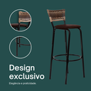 Ver imagem 4 de Kit 5 Bancos para Bancada Banqueta Alta Cappuccino Balcão Cozinha Bistrô Área Gourmet Churrasqueira