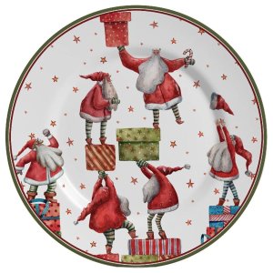 Pratos Raso Father Christmas Alleanza 6 Pçs - Natal