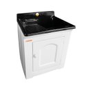 Ver imagem 1 de Gabinete Tanque de Lavanderia 50 Litros Espaço Torneira Branco/Preto 021