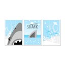 Ver imagem 1 de Kit Quadro Decorativo Infantil com Moldura Tubarão Baby Shark