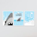 Ver imagem 3 de Kit Quadro Decorativo Infantil com Moldura Tubarão Baby Shark
