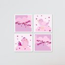 Ver imagem 4 de Kit Quadro Decorativo Infantil com Moldura Passarinhos Flores
