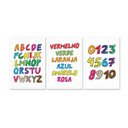 Ver imagem 1 de Kit Quadro Decorativo Infantil com Moldura Abc Cores e Número