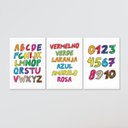 Ver imagem 4 de Kit Quadro Decorativo Infantil com Moldura Abc Cores e Número