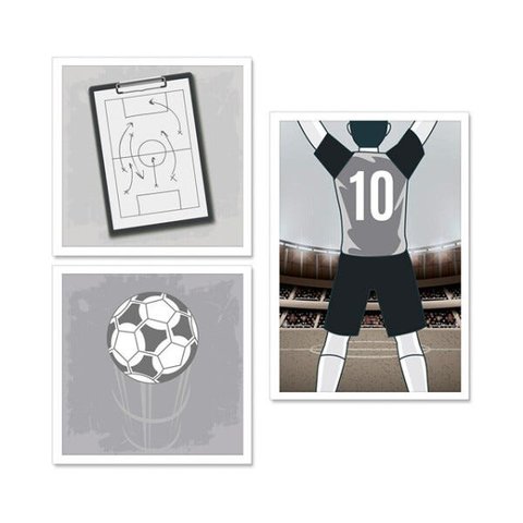 Kit Quadro Decorativo Infantil com Moldura Campo de Futebol
