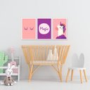 Ver imagem 2 de Kit Quadro Decorativo Infantil com Moldura Unicórnio Mágico