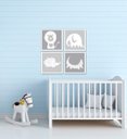 Ver imagem 2 de Kit Quadro Decorativo Infantil com Moldura Bichinhos Cinza
