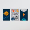 Ver imagem 3 de Kit Quadro Decorativo Infantil com Moldura Astronauta Foguete