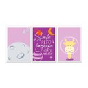 Ver imagem 1 de Kit Quadro Decorativo Infantil com Moldura Sonhe Alto Pequena Astronauta