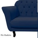 Ver imagem 7 de Namoradeira Decorativa Dália Suede Azul Marinho 2 Lugares Pés Madeira Mz Decor