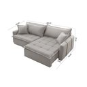 Ver imagem 3 de Sofá Cama Veludo em Madeira Eucalipto 200cm Braço 20cm Arizona Meu Sofá Online