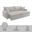 Ver mais imagens de Sofá Cama Veludo em Madeira Eucalipto 200cm Braço 20cm Arizona Meu Sofá Online
