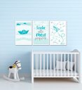 Ver imagem 2 de Kit Quadro Decorativo Infantil com Moldura Barco Avião Menino