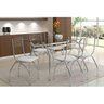 Conjunto: Mesa de Cozinha 379 c/ Tampo de Vidro 160cm + 6 Cadeiras 146 Cromada/Preto - Carraro - 4