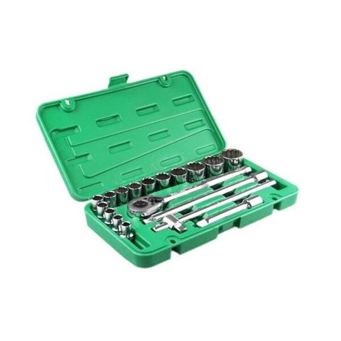 Jogo de Soquete Estriado 1/2" com 18 Peças- Belzer 204404BR