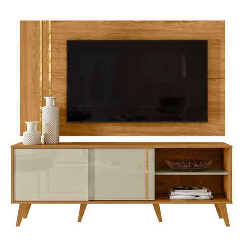 Estante Painel para Tv 60 Pol 160cm Orla Z10 Cumaru/opala - Mpozenato