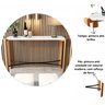 Aparador Decorativo Hall de Entrada Pés de Madeira Tampo Mdf Branco - 3
