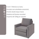 Ver imagem 4 de Poltrona Simi 2 em 1 Poltrona Cama Cinza Claro Estofama