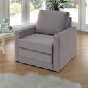 Ver imagem 1 de Poltrona Simi 2 em 1 Poltrona Cama Cinza Claro Estofama