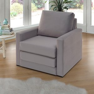 Poltrona Simi 2 em 1 Poltrona Cama Cinza Claro Estofama