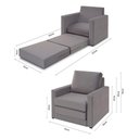 Ver imagem 2 de Poltrona Simi 2 em 1 Poltrona Cama Cinza Claro Estofama