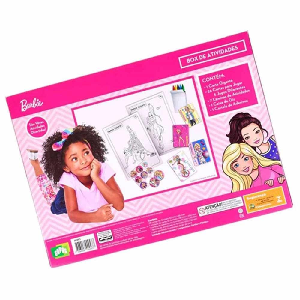 Box de Atividades - Barbie - Kit com Jogos - Cartas - Adesivos - Giz de Cera - Copag - 2