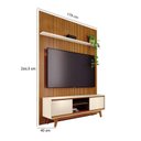 Ver imagem 3 de Estante Home Theater com Bancada Suspensa Milo com Cristaleira Moss Cinamomo Off White - Madetec