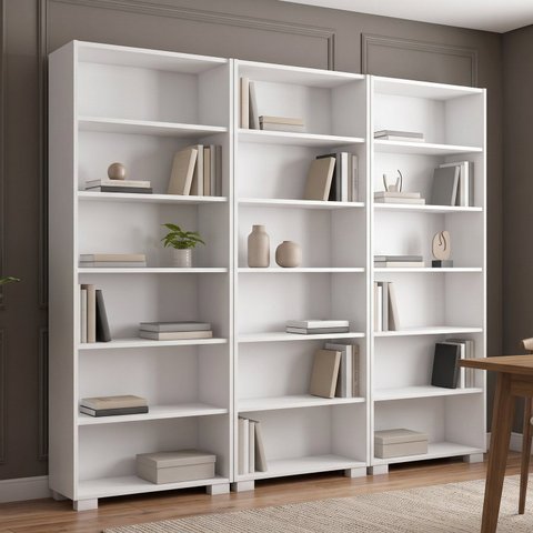 Kit 3 Estantes para Livros 5 Prateleiras 188CMX181,5cm