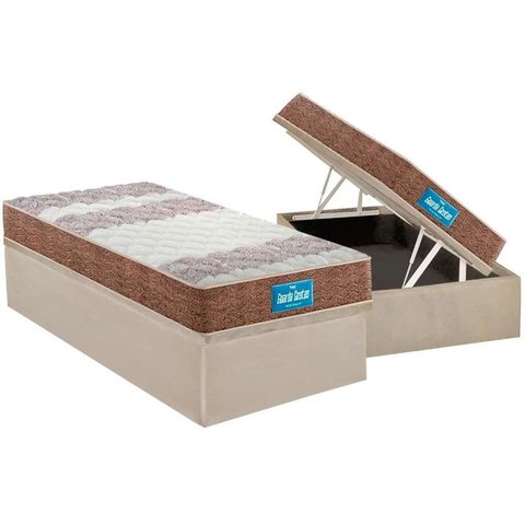 Cama Box Baú Solteiro: Colchão Ortopédico Probel D33 / EP Guarda Costas PróIntense Plus Double Face