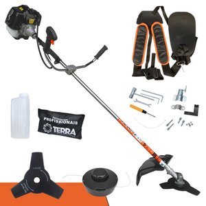 Roçadeira Profissional Lateral Terra Grh-430 43cc 1,7hp Gasolina 2 Tempos Modelo Completo