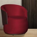Ver imagem 1 de Poltrona Organica Beatriz Veludo Vermelho C/ Composê Corano Marrom - Lm Decor