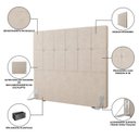 Ver imagem 5 de Cabeceira Casal 140cm Bouclê Estofada Design Moderno para Quarto Linea