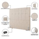 Ver imagem 5 de Cabeceira Casal 140cm Bouclê Estofada Design Moderno para Quarto Linea