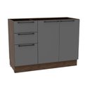 Ver imagem 1 de Gabinete Cozinha Modulado Balcão Amsterdam Ph 3146 C/ 2 Portas e 3 Gavetas S/ Tampo 120cm Avela/