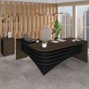 Ver imagem 1 de Escritório Completo 3 Gavetas Charuto/Preto - Artany Móveis